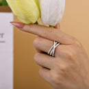 Stylishwe 1.0カラット  3連クロス ラウンドカット エタニティリング