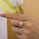 Stylishwe 1.5 Carat Cushion Cut Pink Gold Engagement Ring 