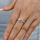 Stylishwe Twisted 1.25 Carat White Gold Round Cut Engagement Ring 