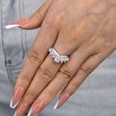 Stylishwe 3.0カラット ホワイトゴールド アッシャーカット エタニティリング