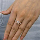 Stylishwe 1.5 Carat Cushion Cut Pink Gold Engagement Ring 