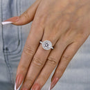 Stylishwe  3.0カラット ホワイトゴールド ラウンドカット 婚約指輪