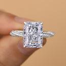 Stylishwe  4.0カラット ホワイトゴールド ラディアントカット 婚約指輪