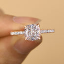 Stylishwe 1.5 Carat Cushion Cut Pink Gold Engagement Ring 