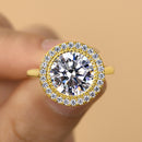 Stylishwe  3.0カラット イエローゴールド ラウンドカット 婚約指輪