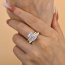 Stylishwe  7.0カラット ホワイトゴールド クッションカット 3PC指輪セット