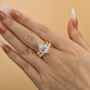 Stylishwe  2.2カラット  イエローゴールド ペアカット 指輪セット