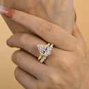 Stylishwe  2.2カラット  イエローゴールド ペアカット 指輪セット