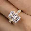 Stylishwe  7.0カラット豪華 イエローゴールド ラディアントカット 婚約指輪