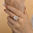 Stylishwe  7.0カラット豪華 イエローゴールド ラディアントカット 婚約指輪