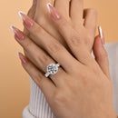 Stylishwe  4.0カラット ホワイトゴールド ラウンドカット 婚約指輪