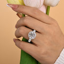 Stylishwe  4.0カラット ホワイトゴールド ラウンドカット 婚約指輪