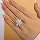 Stylishwe  9.0カラット 豪華ホワイトゴールド クッションカット 婚約指輪