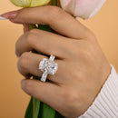 Stylishwe  9.0カラット 豪華ホワイトゴールド クッションカット 婚約指輪