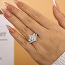 Stylishwe  3.5カラット ホワイトゴールド ペアカット指輪セット