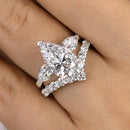 Stylishwe  3.5カラット ホワイトゴールド ペアカット指輪セット