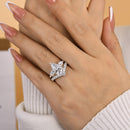 Stylishwe  3.5カラット ホワイトゴールド ペアカット指輪セット