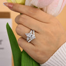 Stylishwe  3.5カラット ホワイトゴールド ペアカット指輪セット