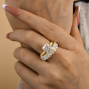 Stylishwe  5.0カラット  イエローゴールド ラディアントカット 指輪セット