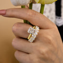 Stylishwe  5.0カラット  イエローゴールド ラディアントカット 指輪セット