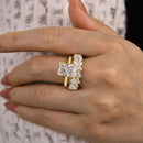 Stylishwe  5.0カラット  イエローゴールド ラディアントカット 指輪セット