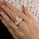 Stylishwe  5.0カラット  イエローゴールド ラディアントカット 指輪セット