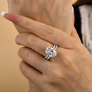 Stylishwe  4.0カラット  ホワイトゴールド オーバルカット指輪セット