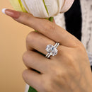 Stylishwe  4.0カラット  ホワイトゴールド オーバルカット指輪セット