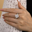 Stylishwe  4.0カラット  ホワイトゴールド オーバルカット指輪セット