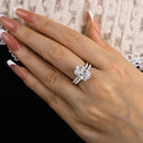 Stylishwe  4.0カラット  ホワイトゴールド オーバルカット指輪セット