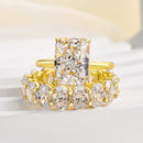 Stylishwe  5.0カラット  イエローゴールド ラディアントカット 指輪セット