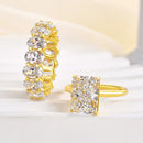 Stylishwe  5.0カラット  イエローゴールド ラディアントカット 指輪セット