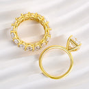 Stylishwe  5.0カラット  イエローゴールド ラディアントカット 指輪セット