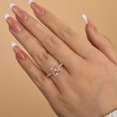 Stylishwe 3.2カラット 合成モルガナイト ローズゴールド  クッションカット 婚約指輪