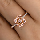 Stylishwe 3.2カラット 合成モルガナイト ローズゴールド  クッションカット 婚約指輪