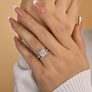 Stylishwe  3.0カラット エレガント ホワイトゴールド プリンセスカット 婚約指輪