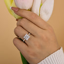 Stylishwe  3.0カラット エレガント ホワイトゴールド プリンセスカット 婚約指輪