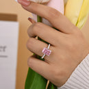 Stylishwe 3.3カラット エレガント ピンクサファイア リング