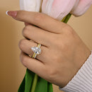 Stylishwe  3.5カラット オープンデザイン  イエローゴールド ペアカット 指輪セット