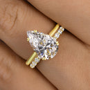 Stylishwe  3.5カラット オープンデザイン  イエローゴールド ペアカット 指輪セット