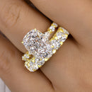 Stylishwe  5.0カラット  イエローゴールド クッションカット 指輪セット