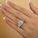 Stylishwe  2.5カラット ホワイトゴールド クッションカット 指輪セット