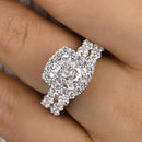 Stylishwe  2.5カラット ホワイトゴールド クッションカット 指輪セット