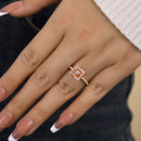 Stylishwe 3.2カラット 合成モルガナイト ローズゴールド  クッションカット 婚約指輪