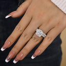 Stylishwe  2.5カラット ホワイトゴールド クッションカット 指輪セット