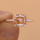 Stylishwe 3.2カラット 合成モルガナイト ローズゴールド  クッションカット 婚約指輪