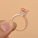 Stylishwe 3.2カラット 合成モルガナイト ローズゴールド  クッションカット 婚約指輪