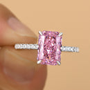 Stylishwe 3.3カラット エレガント ピンクサファイア リング