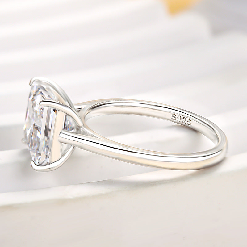 Stylishwe  3.0カラット エレガント ホワイトゴールド プリンセスカット 婚約指輪