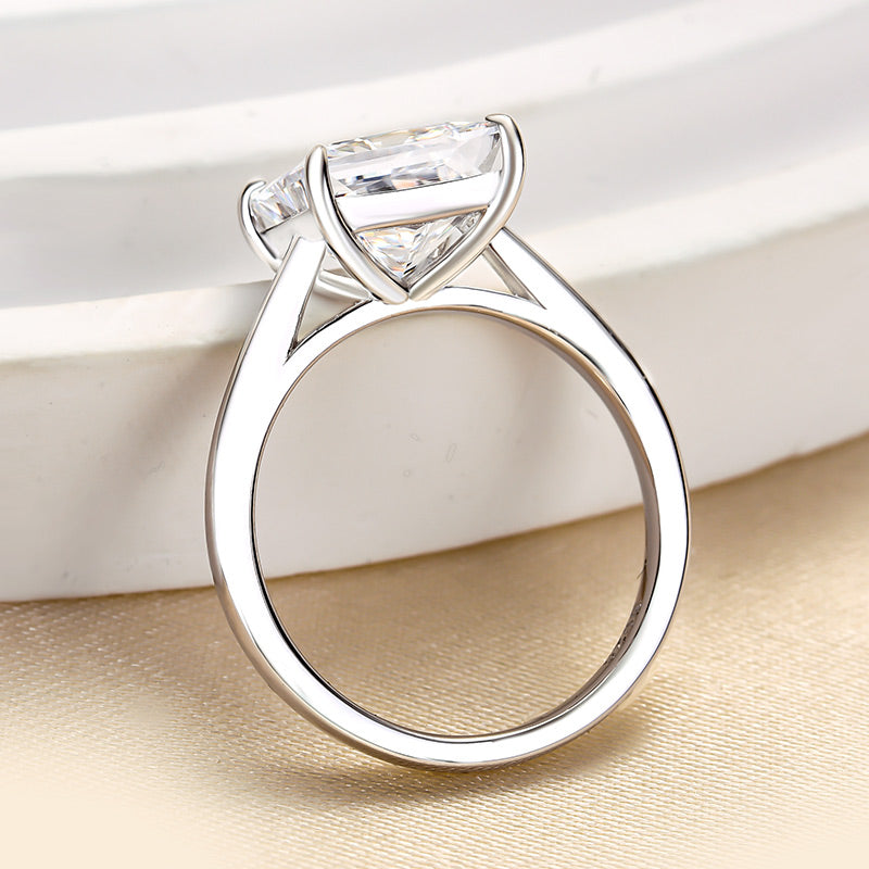 Stylishwe  3.0カラット エレガント ホワイトゴールド プリンセスカット 婚約指輪